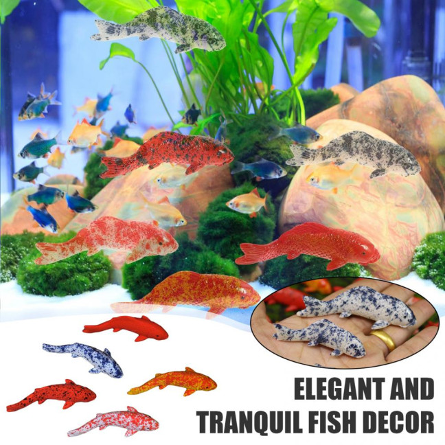 Fake Fish Resin Goldfish Figurine Artificial Floating Lucky Fish Statue for Aquarium Fish Tank Pond Fairy Garden Supplies