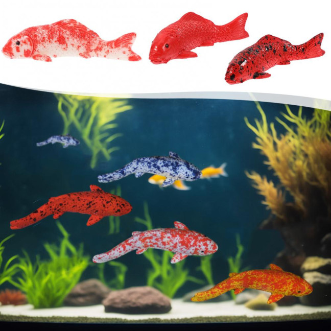 Fake Fish Resin Goldfish Figurine Artificial Floating Lucky Fish Statue for Aquarium Fish Tank Pond Fairy Garden Supplies