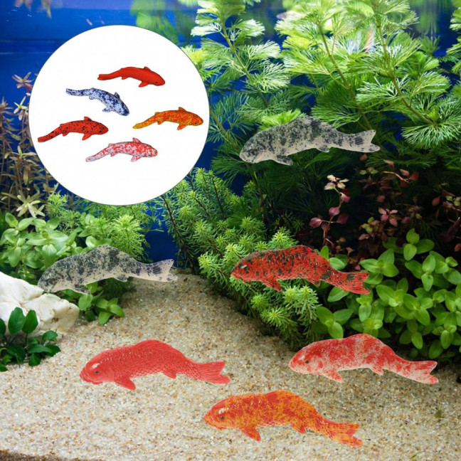 Fake Fish Resin Goldfish Figurine Artificial Floating Lucky Fish Statue for Aquarium Fish Tank Pond Fairy Garden Supplies