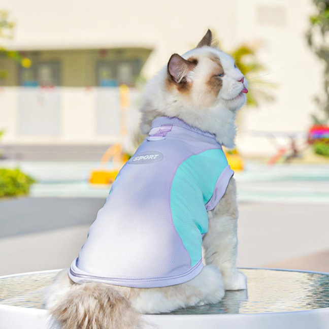 Sun Protection Dog Shirt Breathable Quick-Drying Ice Silk Dog Cooling T-shirts Summer Pet Sleeveless Clothes for Small Medium Dogs