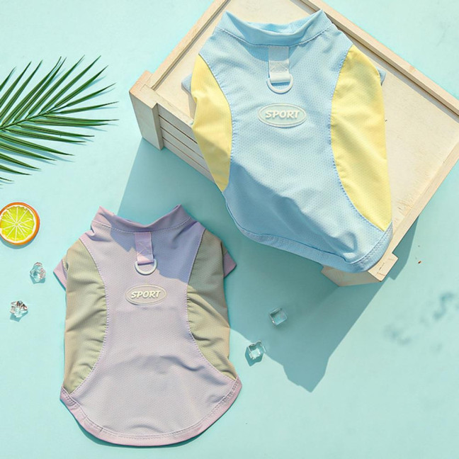 Sun Protection Dog Shirt Breathable Quick-Drying Ice Silk Dog Cooling T-shirts Summer Pet Sleeveless Clothes for Small Medium Dogs