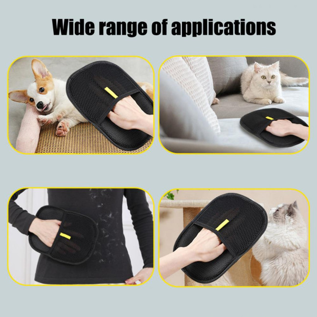 Electrostatic Pet Fur Gloves Pet Hair Remover Grooming Shedding Gloves for Cats Dogs Rabbits Reusable Fingerless Cleaning Mitt for Furniture Carpet Couch Car Seat