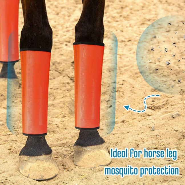 4 Pcs Horse Fly Boots Breathable Mesh Horse Leggings Equine Supplies for Reducing Stomping Hoof Damage Leg Fatigue