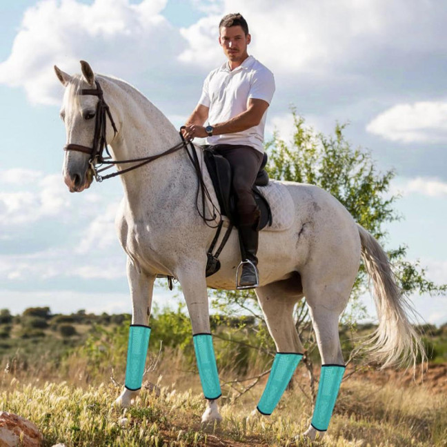 4 Pcs Horse Fly Boots Breathable Mesh Horse Leggings Equine Supplies for Reducing Stomping Hoof Damage Leg Fatigue