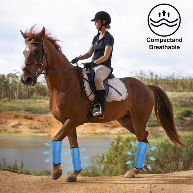4 Pcs Horse Fly Boots Breathable Mesh Horse Leggings Equine Supplies for Reducing Stomping Hoof Damage Leg Fatigue