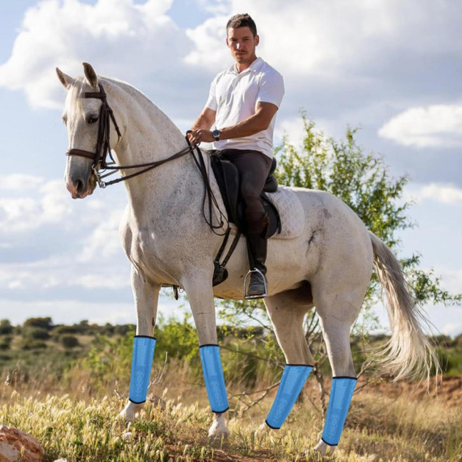 4 Pcs Horse Fly Boots Breathable Mesh Horse Leggings Equine Supplies for Reducing Stomping Hoof Damage Leg Fatigue