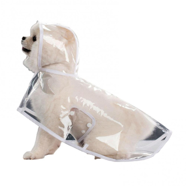 Pet Dog Transparent Raincoat Hooded Waterproof Jacket Fashionable Lightweight Pet Coat Small Medium Dogs Cats Rain Poncho