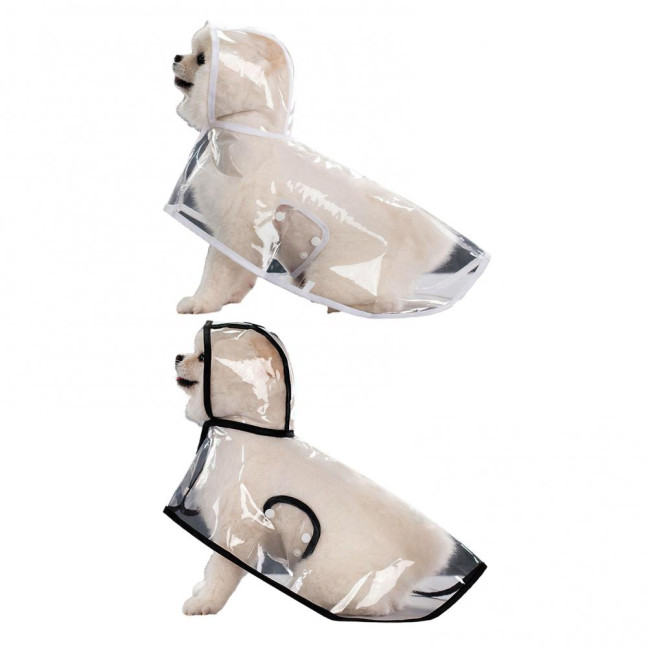 Pet Dog Transparent Raincoat Hooded Waterproof Jacket Fashionable Lightweight Pet Coat Small Medium Dogs Cats Rain Poncho