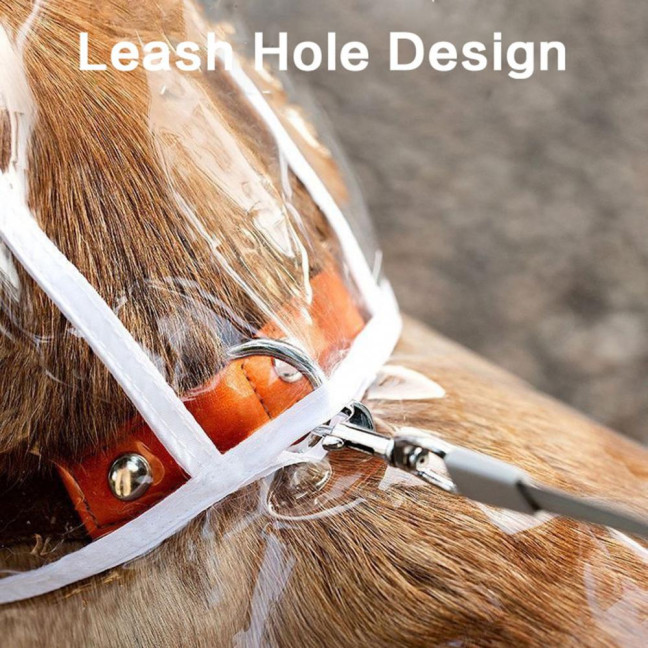 Pet Dog Transparent Raincoat Hooded Waterproof Jacket Fashionable Lightweight Pet Coat Small Medium Dogs Cats Rain Poncho