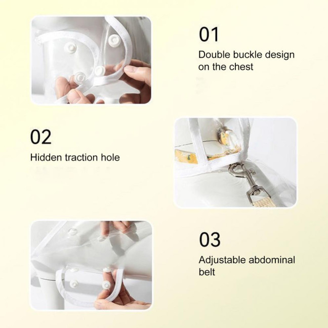 Pet Dog Transparent Raincoat Hooded Waterproof Jacket Fashionable Lightweight Pet Coat Small Medium Dogs Cats Rain Poncho