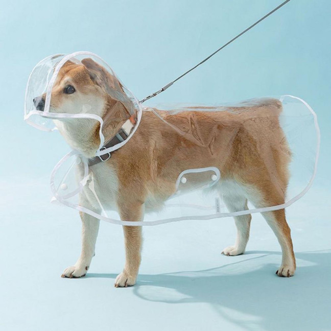 Pet Dog Transparent Raincoat Hooded Waterproof Jacket Fashionable Lightweight Pet Coat Small Medium Dogs Cats Rain Poncho