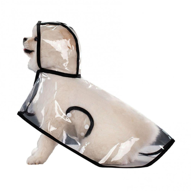 Pet Dog Transparent Raincoat Hooded Waterproof Jacket Fashionable Lightweight Pet Coat Small Medium Dogs Cats Rain Poncho