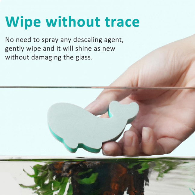 Aquarium Cleaning Sponge for Glass Walls Whale Shape Aquarium Scrubber Fish Tank Scraper Pad Cleaning Tool for Turtle Betta Tanks