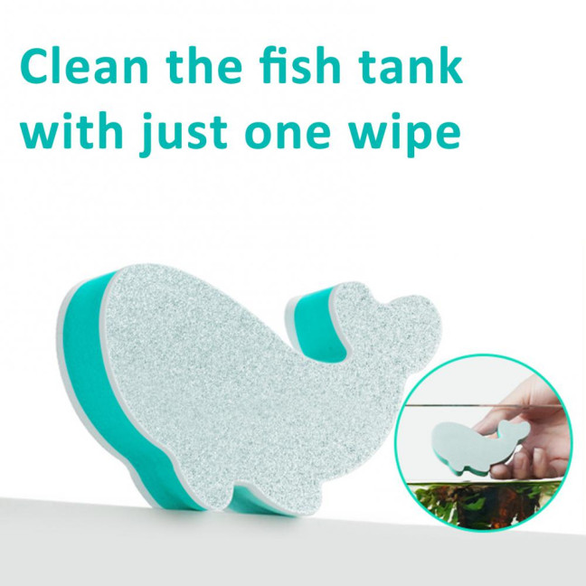 Aquarium Cleaning Sponge for Glass Walls Whale Shape Aquarium Scrubber Fish Tank Scraper Pad Cleaning Tool for Turtle Betta Tanks