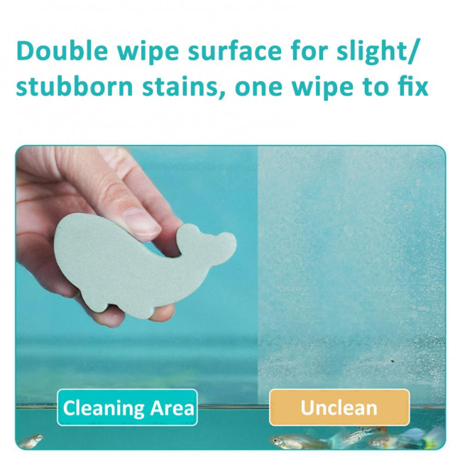 Aquarium Cleaning Sponge for Glass Walls Whale Shape Aquarium Scrubber Fish Tank Scraper Pad Cleaning Tool for Turtle Betta Tanks