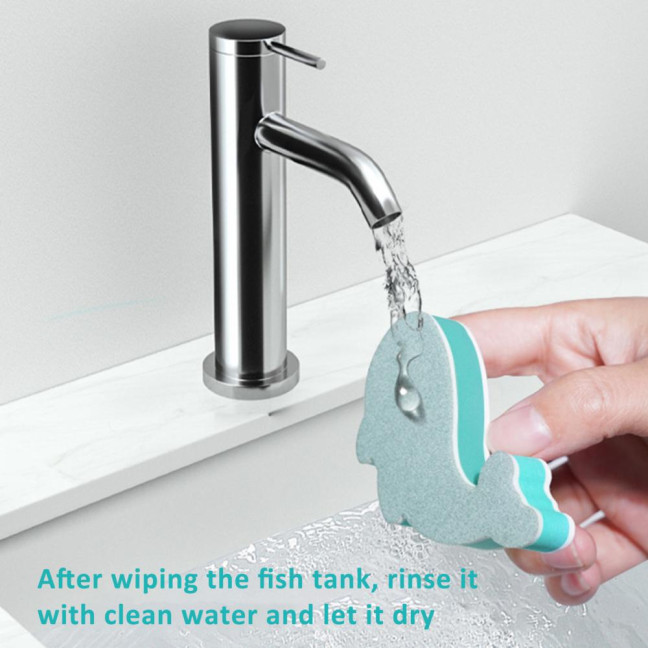 Aquarium Cleaning Sponge for Glass Walls Whale Shape Aquarium Scrubber Fish Tank Scraper Pad Cleaning Tool for Turtle Betta Tanks