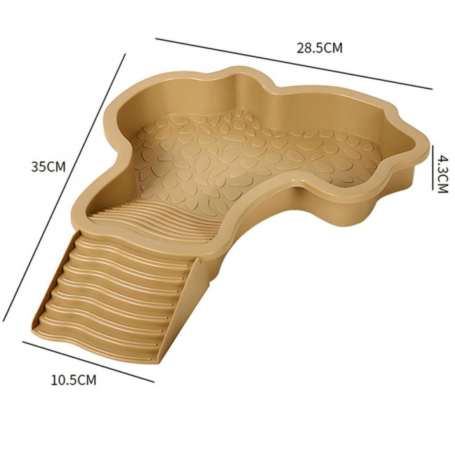Tortoise Water Bowl with Ramp 2-in-1 Large Reptile Feeding Dish Bathing Pool Aquarium Ornament for Lizard Gecko Turtle Snake Bearded Dragon 