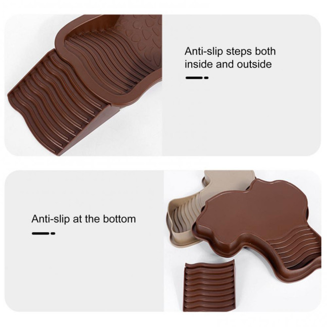 Tortoise Water Bowl with Ramp 2-in-1 Large Reptile Feeding Dish Bathing Pool Aquarium Ornament for Lizard Gecko Turtle Snake Bearded Dragon 