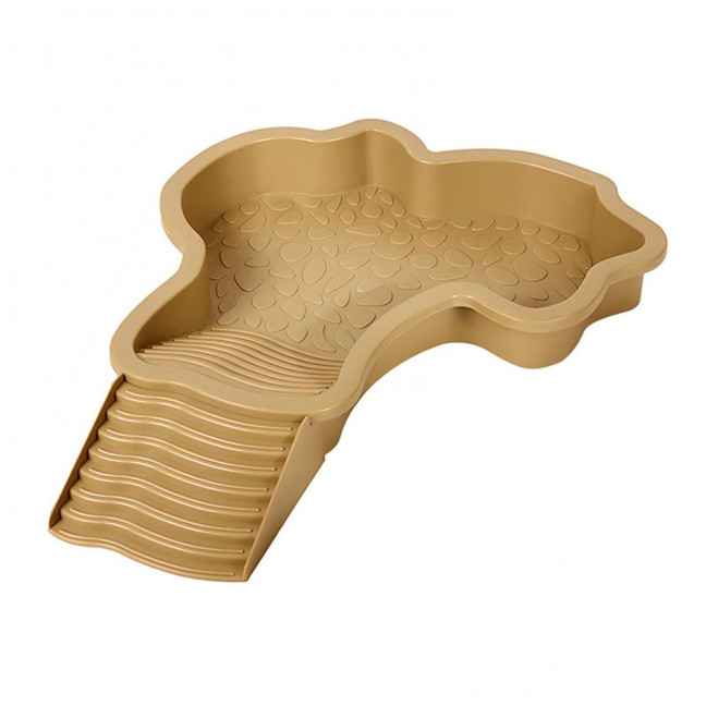 Tortoise Water Bowl with Ramp 2-in-1 Large Reptile Feeding Dish Bathing Pool Aquarium Ornament for Lizard Gecko Turtle Snake Bearded Dragon 