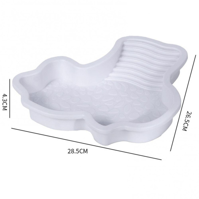 Tortoise Water Bowl with Ramp 2-in-1 Large Reptile Feeding Dish Bathing Pool Aquarium Ornament for Lizard Gecko Turtle Snake Bearded Dragon 