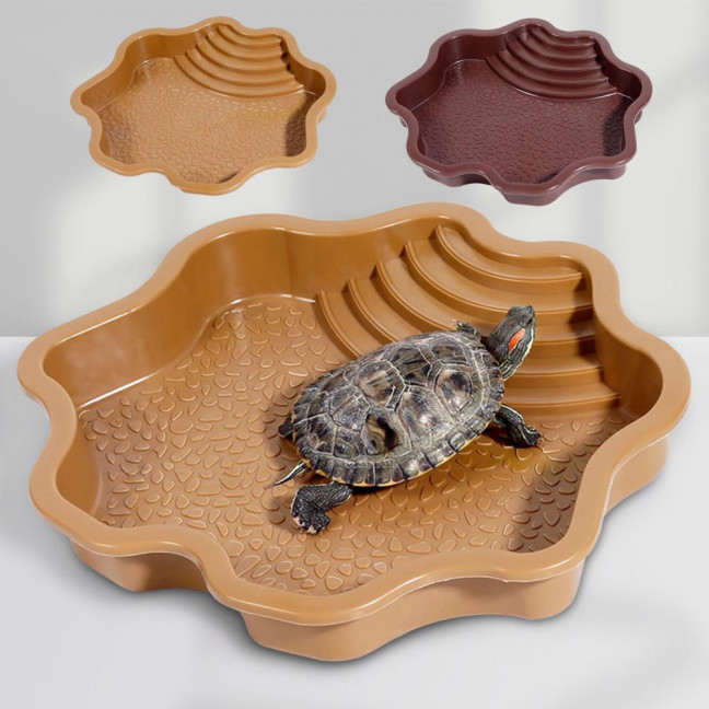 Reptile Bathing Pool Large Tortoise Feeding Dish Water Bowl with Ramp Aquarium Ornament for Lizard Gecko Snake Turtle Bearded Dragon Reptile Bathing Pool Large Tortoise Feeding Dish Water Bowl with Ramp Aquarium Ornament for Lizard Gecko Snake Turtle Bearded Dragon