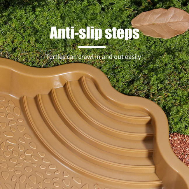 Reptile Bathing Pool Large Tortoise Feeding Dish Water Bowl with Ramp Aquarium Ornament for Lizard Gecko Snake Turtle Bearded Dragon Reptile Bathing Pool Large Tortoise Feeding Dish Water Bowl with Ramp Aquarium Ornament for Lizard Gecko Snake Turtle Bearded Dragon