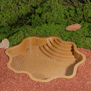 Reptile Bathing Pool Large Tortoise Feeding Dish Water Bowl with Ramp Aquarium Ornament for Lizard Gecko Snake Turtle Bearded Dragon