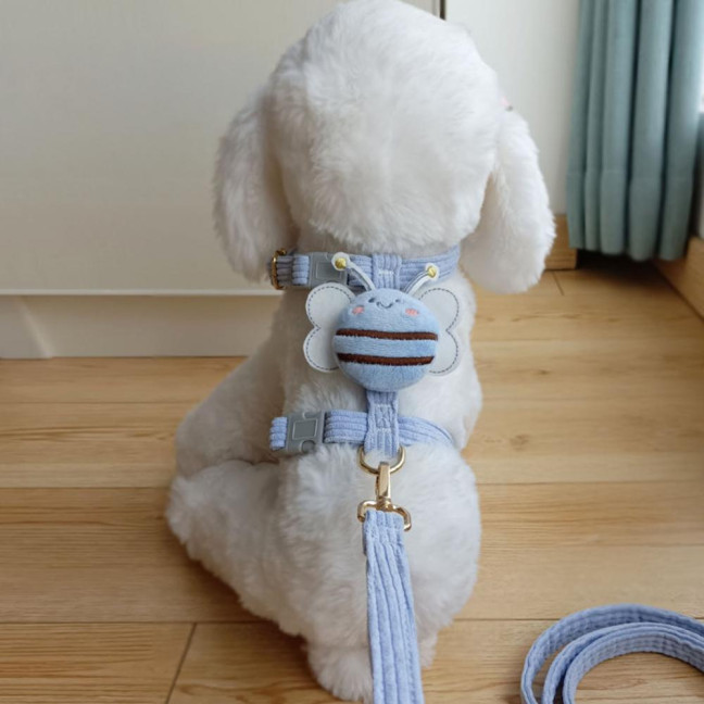Cat Harness And Leash Set Adjustable Escape Proof Kitten Harness with Cartoon Bee for Small Medium Cats Dogs Outdoor Walking