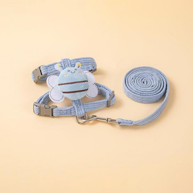 Cat Harness And Leash Set Adjustable Escape Proof Kitten Harness with Cartoon Bee for Small Medium Cats Dogs Outdoor Walking
