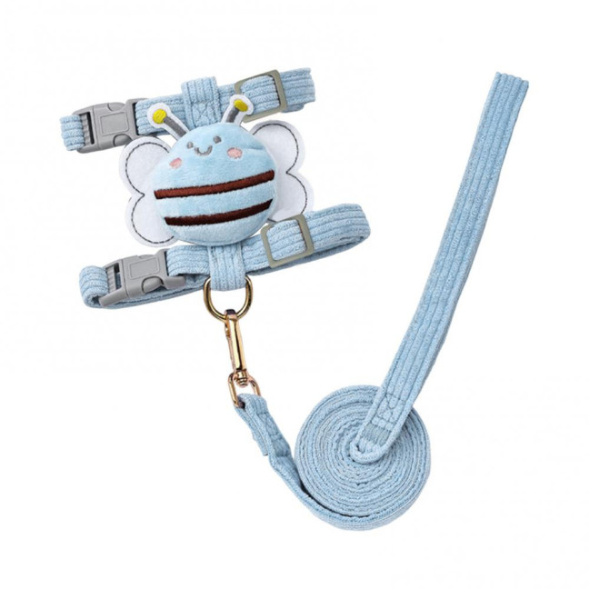 Cat Harness And Leash Set Adjustable Escape Proof Kitten Harness with Cartoon Bee for Small Medium Cats Dogs Outdoor Walking