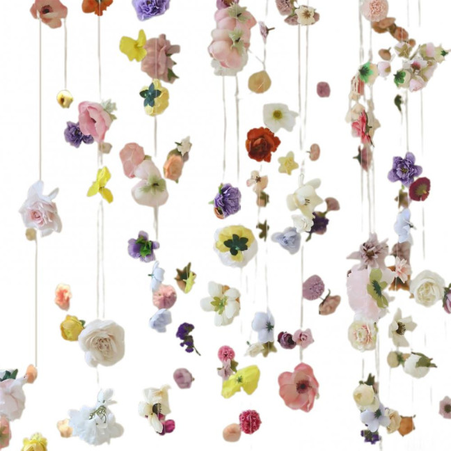 Artificial Flower Garland Faux Wildflower Hanging Decoration Fake Floral Vines Curtain for Spring Summer Home Garden Wedding Party Arch Wall Decor