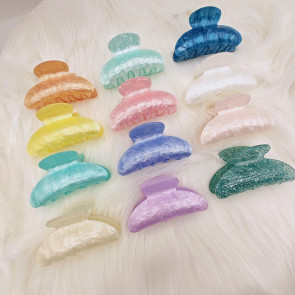 Women Hair Clip Candy Color Geometric Shape Hair Claw Large Size Back Head Hair Clamp Hair Accessories