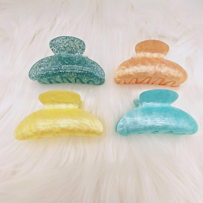Women Hair Clip Candy Color Geometric Shape Hair Claw Large Size Back Head Hair Clamp Hair Accessories