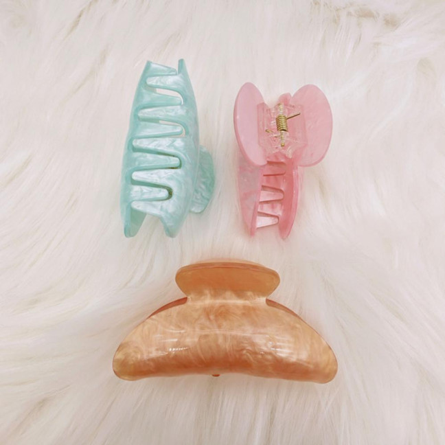 Women Hair Clip Candy Color Geometric Shape Hair Claw Large Size Back Head Hair Clamp Hair Accessories