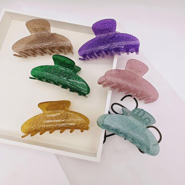 Women Hair Clip Candy Color Geometric Shape Hair Claw Large Size Back Head Hair Clamp Hair Accessories