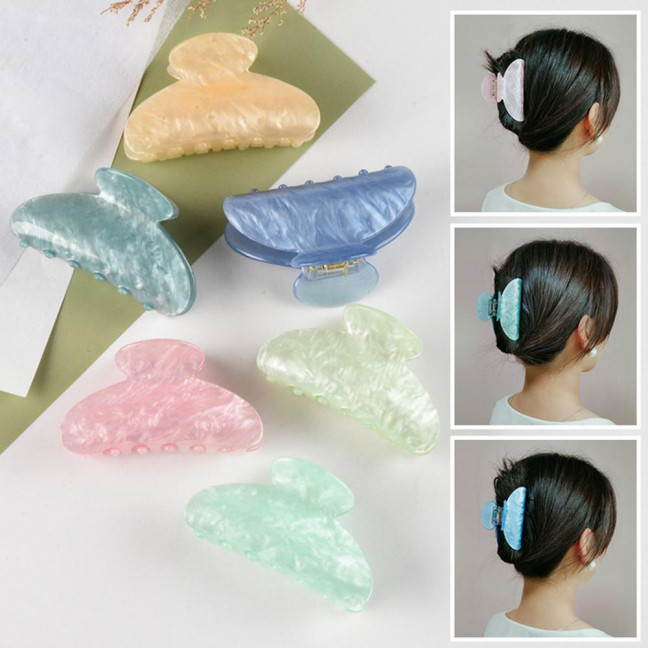 Women Hair Clip Candy Color Geometric Shape Hair Claw Large Size Back Head Hair Clamp Hair Accessories