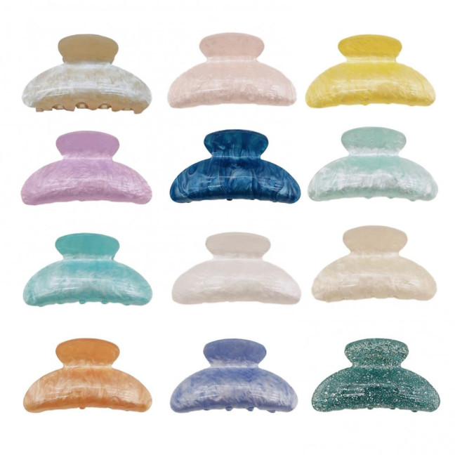 Women Hair Clip Candy Color Geometric Shape Hair Claw Large Size Back Head Hair Clamp Hair Accessories