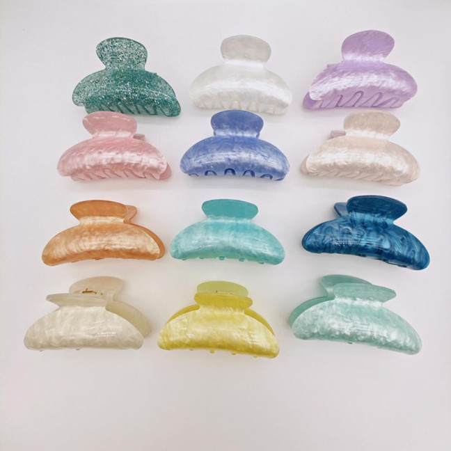 Women Hair Clip Candy Color Geometric Shape Hair Claw Large Size Back Head Hair Clamp Hair Accessories