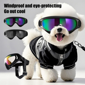 Dog Goggles Wind Dust Fog Proof Eye Wear UV Protection Pet Sunglasses with Adjustable Strap for Pet Travel Skiing 