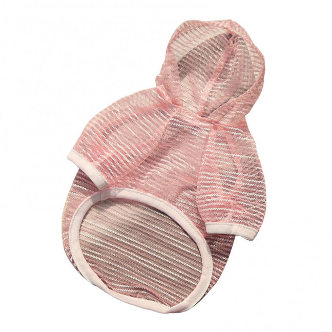 Pet Clothes Lightweight Mesh Fabric Hooded Short Sleeve Breathable Sun Protection Clothes Easy Wash Quick Drying Pet Vest