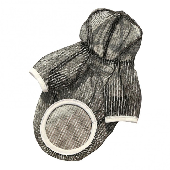 Pet Clothes Lightweight Mesh Fabric Hooded Short Sleeve Breathable Sun Protection Clothes Easy Wash Quick Drying Pet Vest