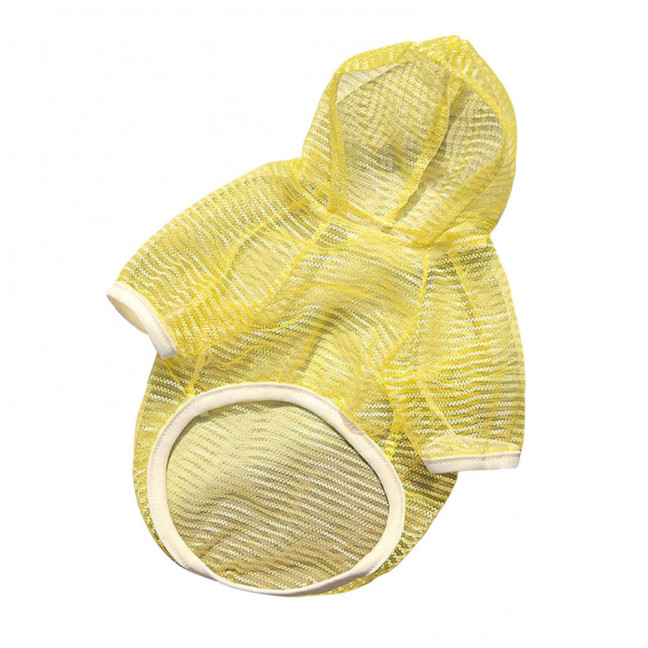 Pet Clothes Lightweight Mesh Fabric Hooded Short Sleeve Breathable Sun Protection Clothes Easy Wash Quick Drying Pet Vest