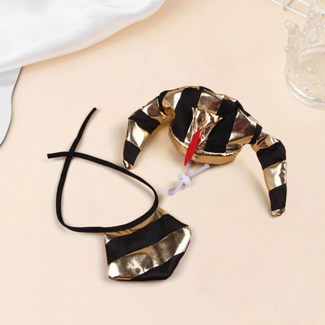 Pet Cosplay Egyptian Pharaoh Costume Set Ancient Pharaoh Hat And Adjustable Bib Set for Small And Medium Cats Dogs