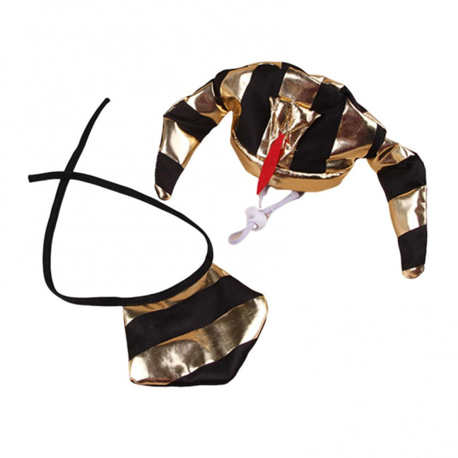Pet Cosplay Egyptian Pharaoh Costume Set Ancient Pharaoh Hat And Adjustable Bib Set for Small And Medium Cats Dogs