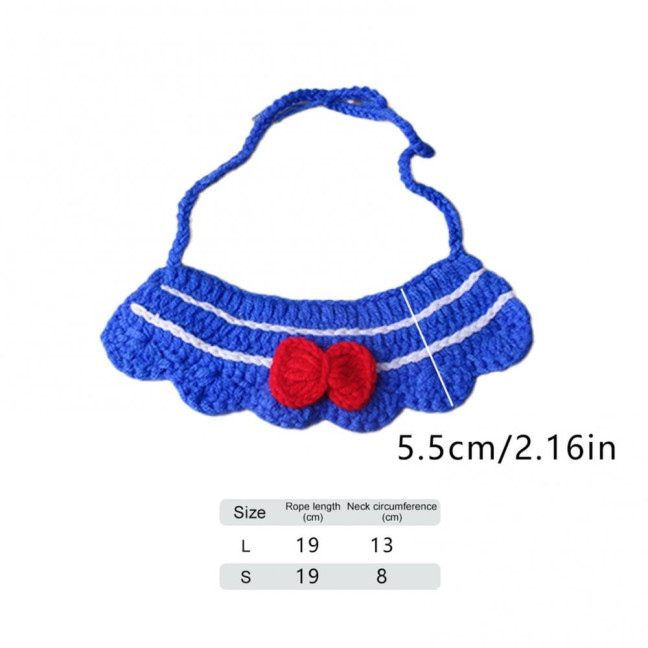 Knitted Pet Collar Tie Adjustable Handmade Small Animals Collar Strap for Chicken Duck Goose Parrot Rabbits