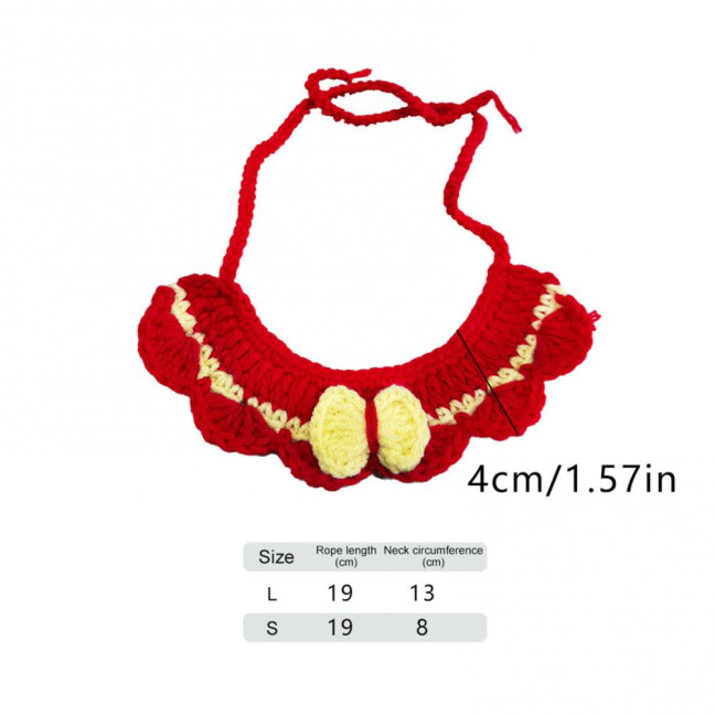 Knitted Pet Collar Tie Adjustable Handmade Small Animals Collar Strap for Chicken Duck Goose Parrot Rabbits