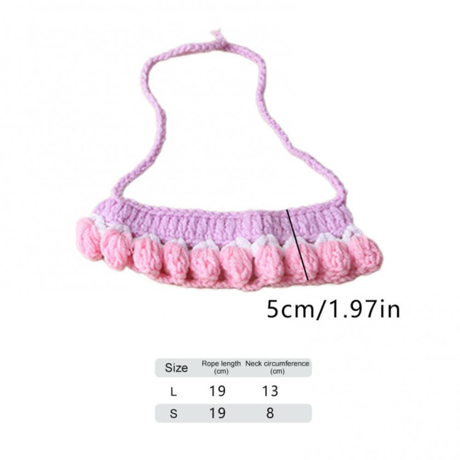 Knitted Pet Collar Tie Adjustable Handmade Small Animals Collar Strap for Chicken Duck Goose Parrot Rabbits