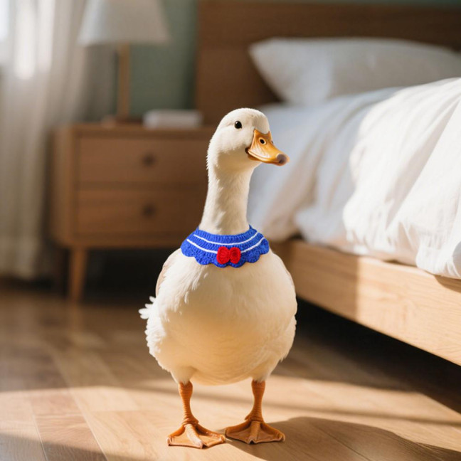 Knitted Pet Collar Tie Adjustable Handmade Small Animals Collar Strap for Chicken Duck Goose Parrot Rabbits