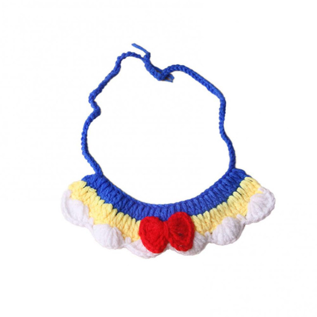 Knitted Pet Collar Tie Adjustable Handmade Small Animals Collar Strap for Chicken Duck Goose Parrot Rabbits