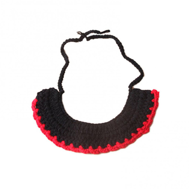 Knitted Pet Collar Tie Adjustable Handmade Small Animals Collar Strap for Chicken Duck Goose Parrot Rabbits